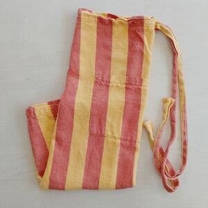 Domestique Linen & Cotton Striped Cafe Apron